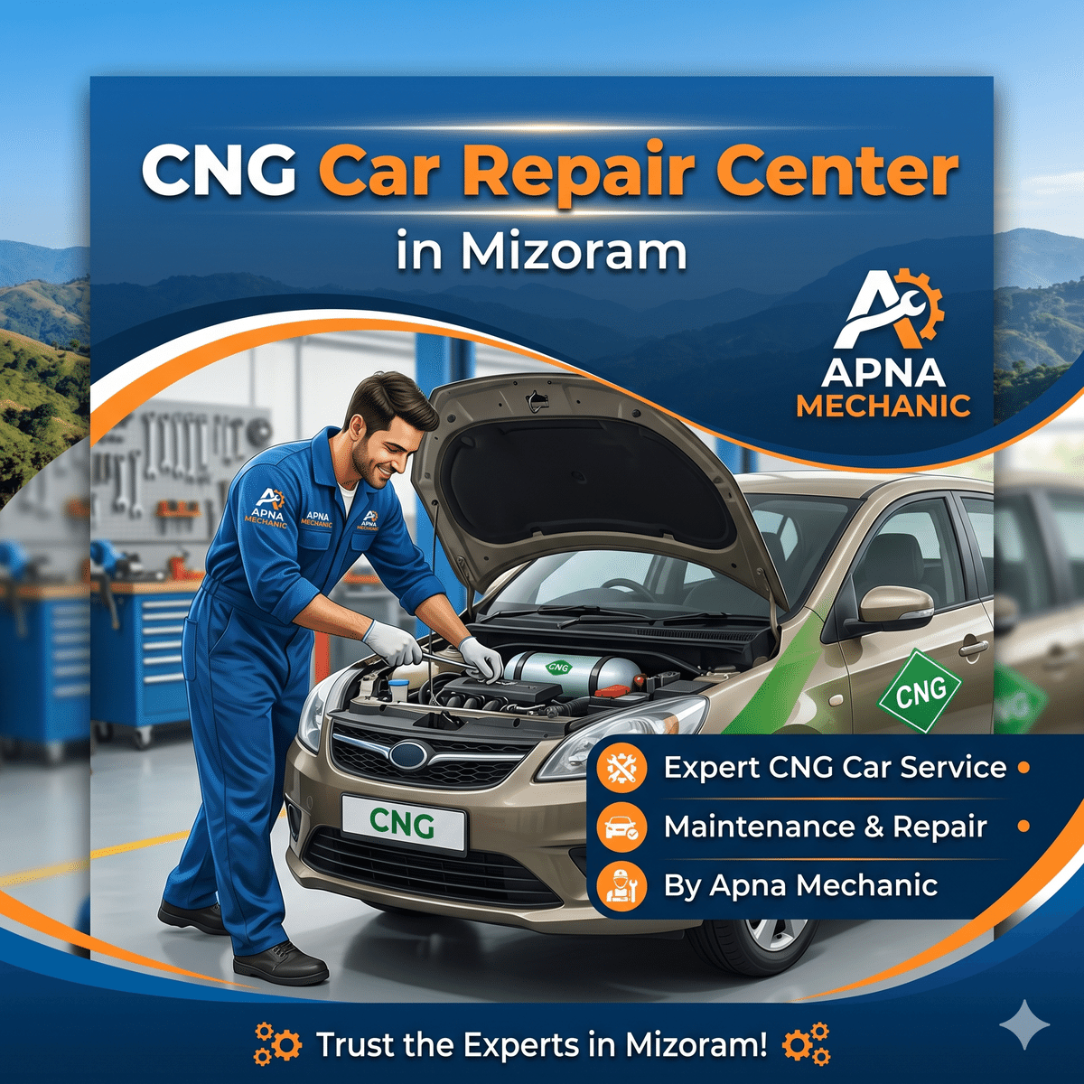 CNG Car Repair Center in Mizoram: Expert CNG Car Service, Maintenance &#038; Repair by Apna Mechanic