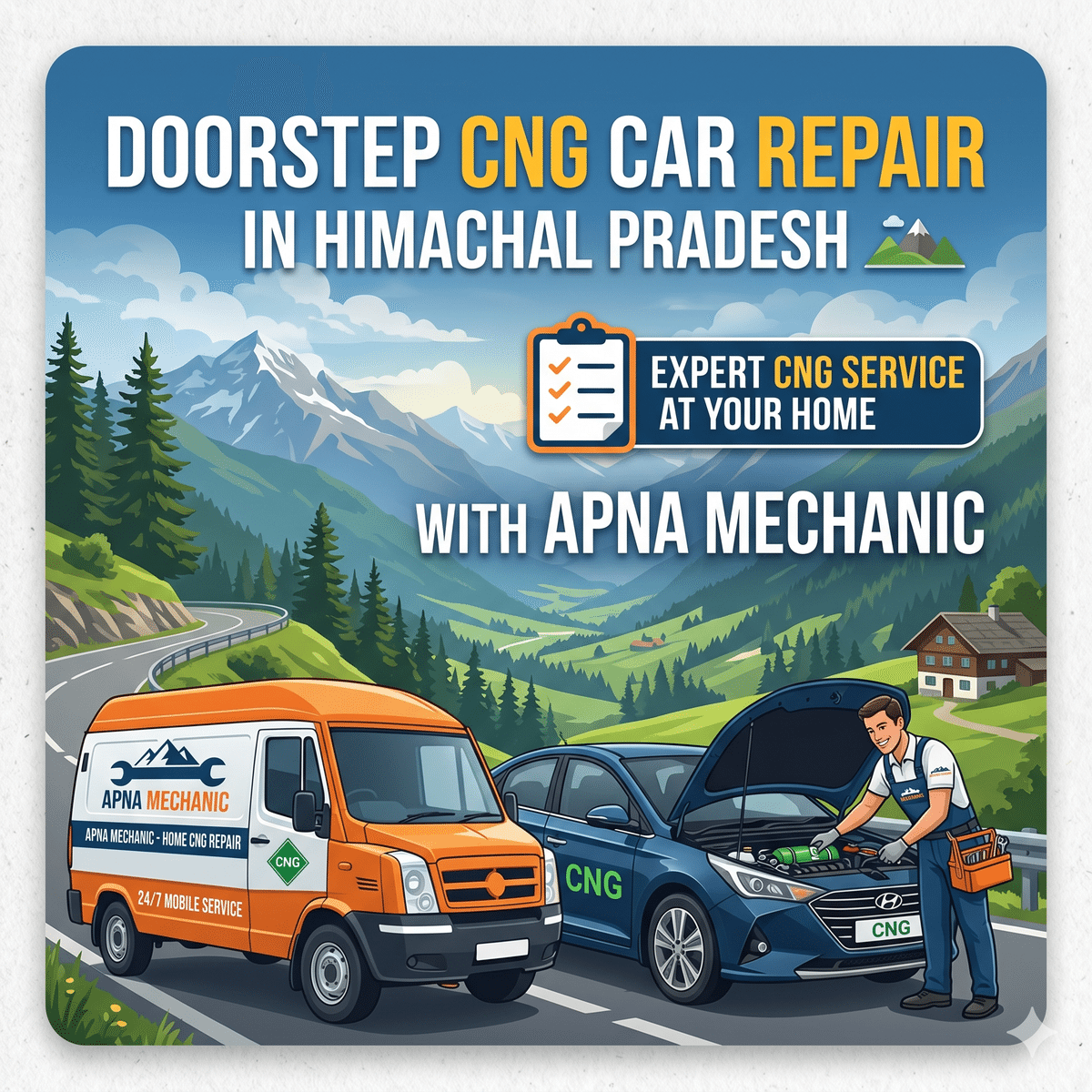 Doorstep CNG Car Repair in Himachal Pradesh: Expert CNG Service at Your Home with Apna Mechanic